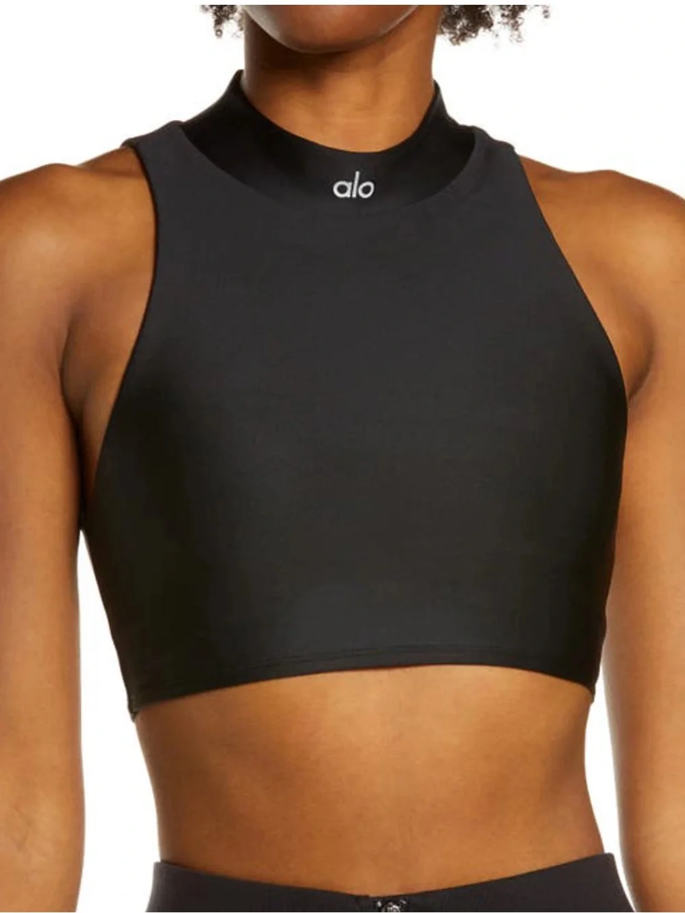 Alo Yoga Airlift Fuse Tank Top Black size S Open Back Crop